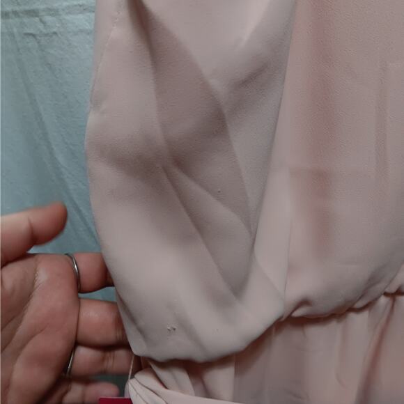 Lauren Ralph Lauren Womens size 8 Pale Pink Dress Long Length Blouson Belted - Picture 8 of 16